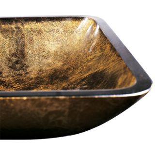 Vigo Rectangular Gold and Copper Tempered Glass Vessel Sink