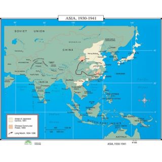 Universal Map World History Wall Maps   Asia 1930 1941