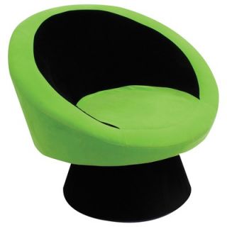 LumiSource Saucer Chair in Black / Green   CHR SAUCE BK+GN