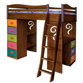 Little Girl Tea Set Twin Loft Bed with Desk and Storage