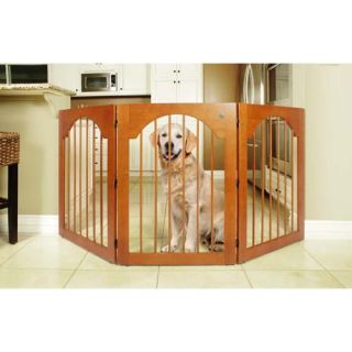 Universal Free Standing All Wood Pet Gate in Cherry
