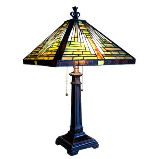 Tiffany Style Mission Table Lamp with 344 Glass Pieces