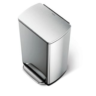 simplehuman Rectangular Step Trash Can in Brushed Stainless Steel