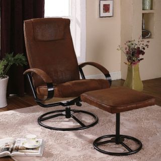 InRoom Designs Relax Microfiber Chair and Ottoman Set