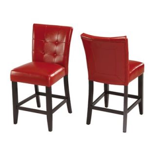Modus Bossa Counter Height Parsons Stool with Red Leatherette Seat