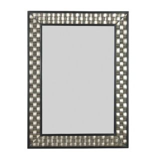 Kenroy Home Checker Wall Mirror in Brushed Silver with Black Accents
