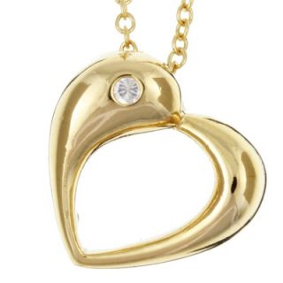 Evalue Jewelry Caribe Gold 14k Gold over Silver Cubic Zirconia Heart