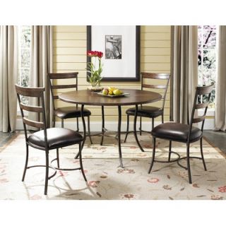 Hillsdale Cameron 5 Piece Round Wood Dining Table Set with Ladder Back