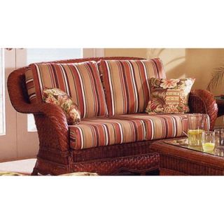 South Sea Rattan Autumn Morning Loveseat with Cushions