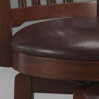 Hillsdale Canton 24.5 Swivel Counter Stool with Vinyl Seat in Brown