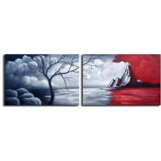 White Walls Hand Painted Mystic Mountain Canvas Art