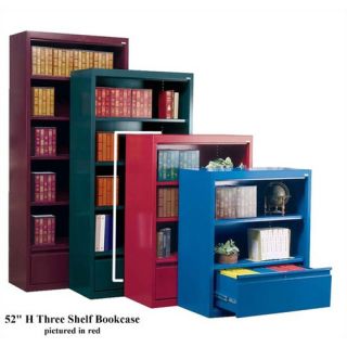 52 H Three Shelf Bookcase with File Drawer
