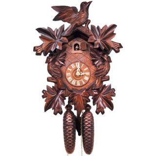 Black Forest Cuckoo Clock with 8 Day Weight Driven Movement and Leaf