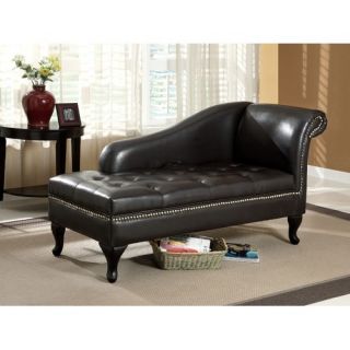 Emma Leatherette Storage Chaise Lounger