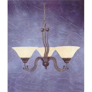  Lighting Wave 3 Light Chandelier with Marble Glass Shade   223 513