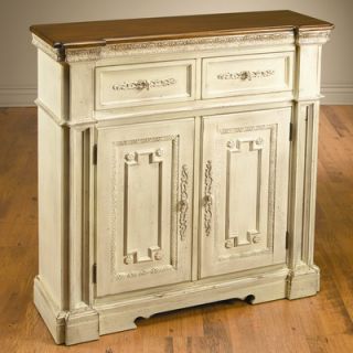 AA Importing Two Drawer Cabinet in Antique White   48737 WH