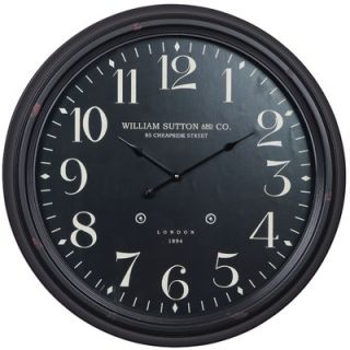 Cooper Classics Norton Clock in Distressed Aged Black
