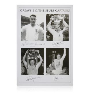  & The Spurs Captains   Signed by Greaves, Mackay, Perryman & Mullery
