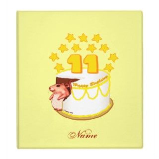 11 Year Old Birthday Cake Mouse Vinyl Binders 