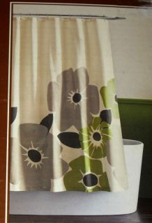 New Dwell Studio Target Pansy Shower Curtain Green Gray Modern Cotton