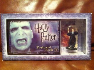 Hard to Find Harry Potter Postcard Book with Collectible Figurine