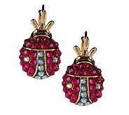  Lucky Ladybug Sparkle LB Earrings Golf finish Red Enamel & crystals
