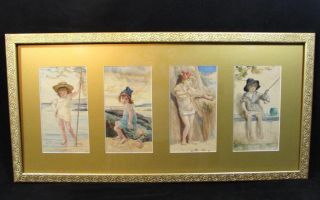 Authentic Antique *Alice Mary Havers* Children Watercolor Paintings