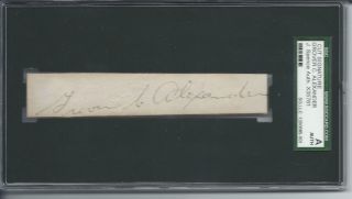 Grover Cleveland Alexander JSA SGC Certified Authentic Signed Cut