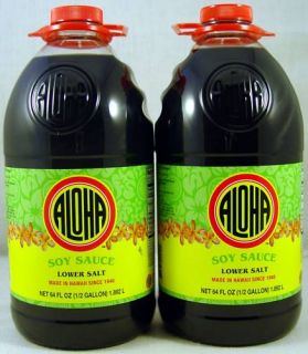 Aloha Shoyu Soy Sauce Low Salt Hawaii 64oz 1 2 Gallon