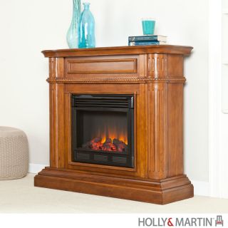 Hawkins ELECTRIC FIREPLACE Walnut Finish Carved Wood Room Heater HOLLY
