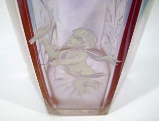  Bohemian Mary Gregory Apothecary Scent Bottle Iridescent Cut D