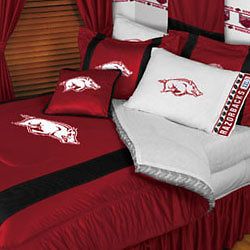 ncaa arkansas razorbacks full queen bed comforter set one day