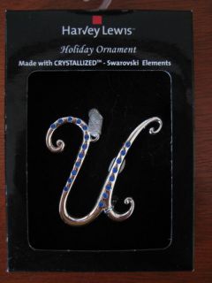 Harvey Lewis Monogram Swarovski Ornament Letter U