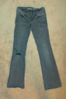 American Eagle Ripped Gray Jeans Sz 0
