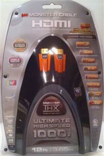 Monster Cable THX 1000 HDX Ultimate High Speed HDMI 12 ft 3D