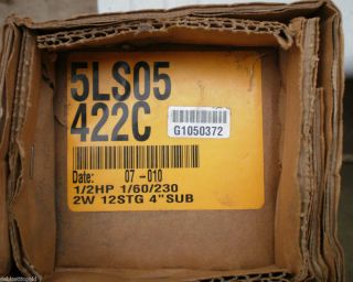 Goulds 1 2 HP Submersible Well Pump New 5GPM 230 2Wire 5LS05422C 250
