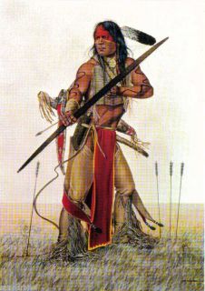 Postcard Native American Indian Hunter Kelly Haney