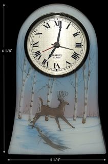 Fenton Natures Grace Series Clock Deer Hand Painting