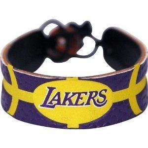 Los Angeles Lakers Genuine Leather Gamewear Wristband Bracelet