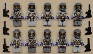x10 NEW Lego Army Halo Minifigs Alien War Guys with MACHINE GUNS