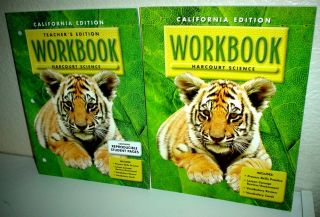 Harcourt 2nd Grade 2 California Science Workbook and Teachers Edition