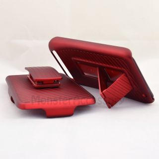 Red Holster Combo Hard Case Cover for Motorola Atrix HD MB886