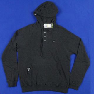  Collection Hooded Henley in Charcoal Heather LRG Crooks 10 Deep
