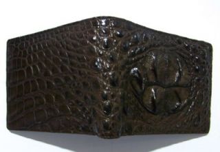 Custom Hardcore Crocodile Alligator Brown Biker Wallet