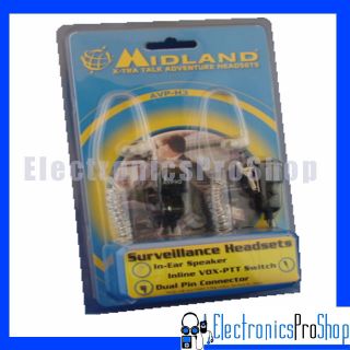 Midland AVP H3 Radio Security Headsets in Ear FBI Style