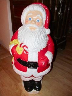  Christmas Santa Claus & Candy Cane 30 Tall With Light Cord Blow Mold