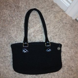 The Sak Crochet Purse Handbag Black Gently Used Preowned Fast Shipping