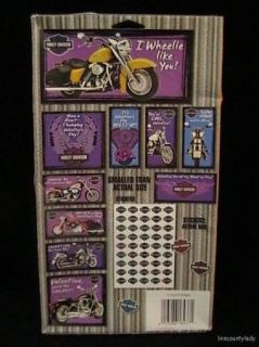 New Harley Davidson 32 Foil Valentines Cards Stickers Motorcycle Free