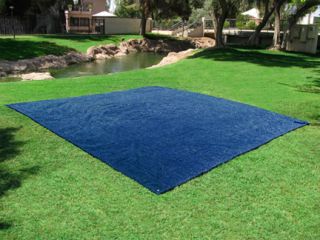 Outdoor Turf Rug 12x12 Dark Blue Deck Patio Carpet Mat
