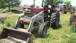  1100 Diesel Tractor with Great Bend Loader Runs Good Read Desc